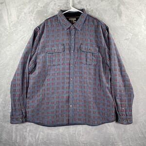 Carbon 2 Cobalt Shirt men's XL Button Up Gray Orange Plaid Long Sleeve Casual